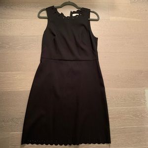 Loft laser cut scalloped sleeveless black dress